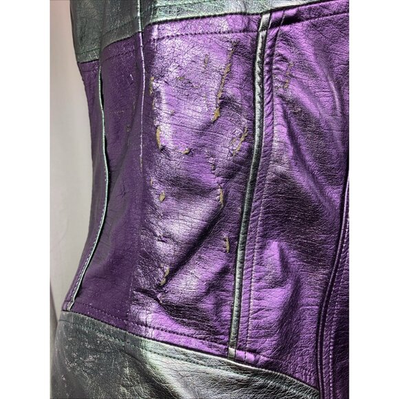 L Vintage Lip Service  Vice Cyberpunk Dress w Bug Necklace Steampunk Goth Insect - Picture 6 of 12